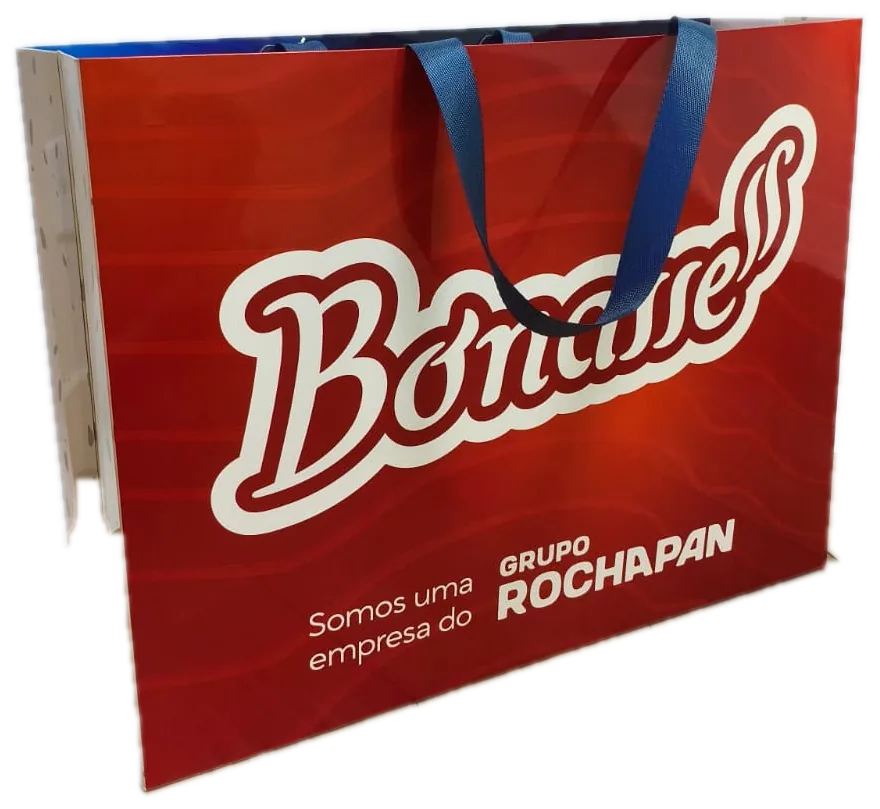 Sacola horizontal vermelha personalizada