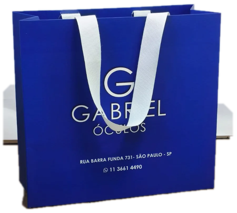 Sacola personalizada azul para ótica