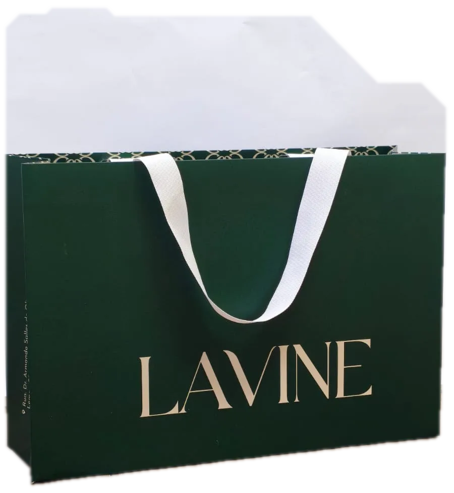 Sacola personalizada verde para marca de moda